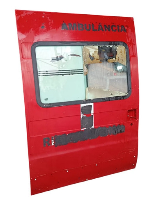 Porta Lateral De Correr Fiat Ducato Ambulância 2005 À 2017 Traseira Direito Vermelho